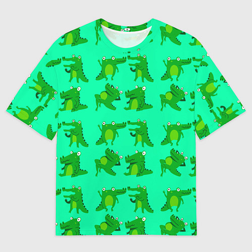 Мужская футболка оверсайз FUNNY CROCODILES / 3D-принт – фото 1
