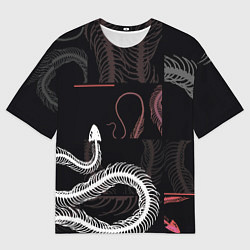 Футболка оверсайз мужская Скелет змеи Snake skeleton, цвет: 3D-принт