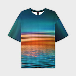 Мужская футболка оверсайз Море с размытым фоном