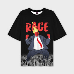 Мужская футболка оверсайз Дональд Трамп - Ярость