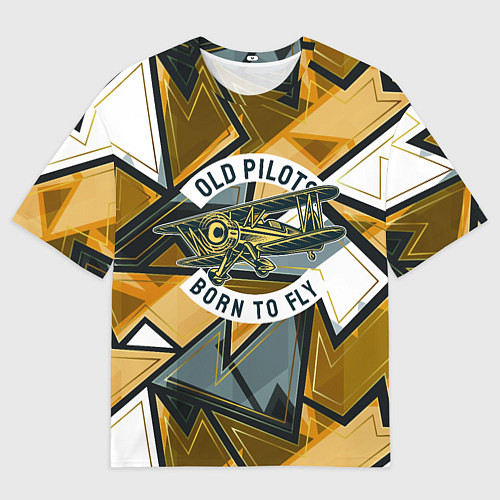 Мужская футболка оверсайз Старый вертолет классика / 3D-принт – фото 1
