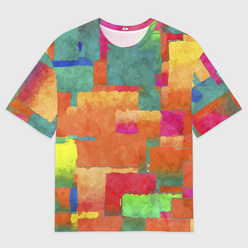 Мужская футболка оверсайз Красочная абстрактная композиция Мазки краски / 3D-принт – фото 1