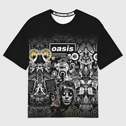 Мужская футболка оверсайз Большой принт группы OASIS