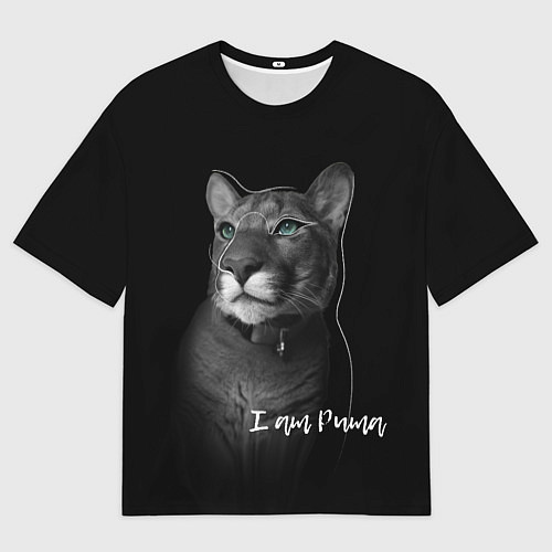 Мужская футболка оверсайз I am puma / 3D-принт – фото 1