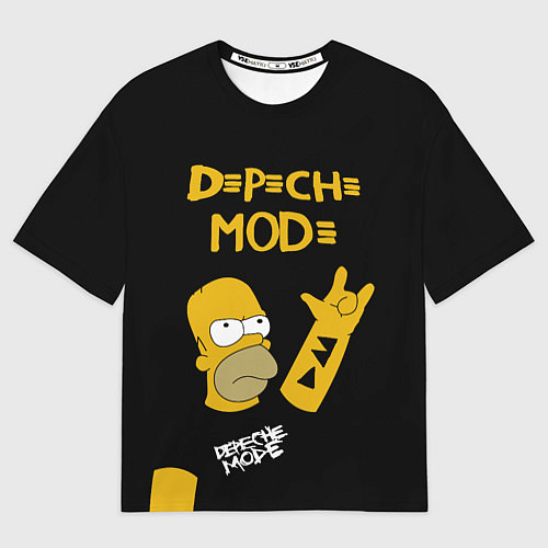 Мужская футболка оверсайз Depeche Mode Гомер Симпсон рокер / 3D-принт – фото 1