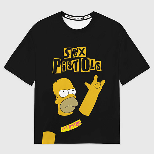 Мужская футболка оверсайз Sex Pistols Гомер Симпсон рокер / 3D-принт – фото 1