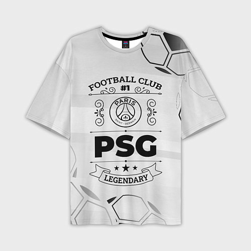 Мужская футболка оверсайз PSG Football Club Number 1 Legendary / 3D-принт – фото 1