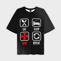 Мужская футболка оверсайз Eat, Sleep, Resident Evil, Repeat