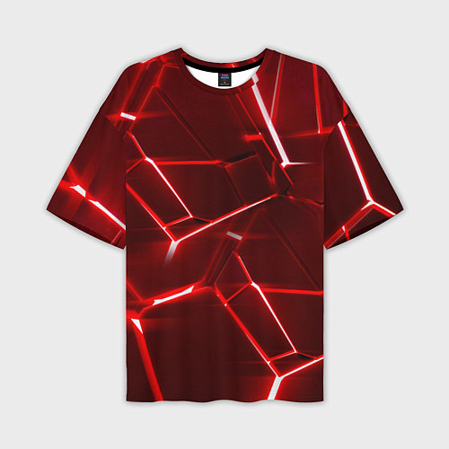 Мужская футболка оверсайз Red fault / 3D-принт – фото 1