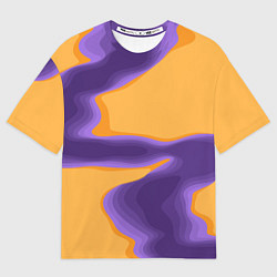 Футболка оверсайз мужская Фиолетовая река, цвет: 3D-принт