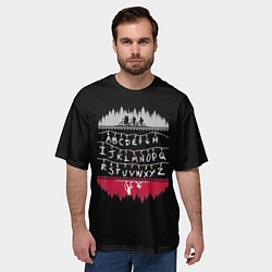 Футболка оверсайз мужская Stranger Things Латиница, цвет: 3D-принт — фото 2