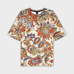Мужская футболка оверсайз Цветочный винтажный орнамент
