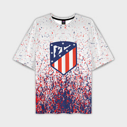 Мужская футболка оверсайз Atletico madrid logo брызги красок