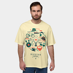Футболка оверсайз мужская VINTAGE HIPSTER STYLE, цвет: 3D-принт — фото 2