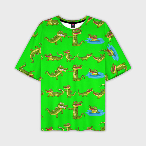 Мужская футболка оверсайз CHARMING CROCODILES / 3D-принт – фото 1