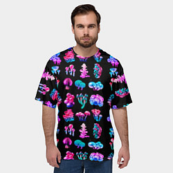 Футболка оверсайз мужская NEON MUSHROOMS, цвет: 3D-принт — фото 2