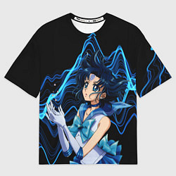 Футболка оверсайз мужская Сейлор Меркурий -гениальная школьница, цвет: 3D-принт