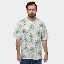 Футболка оверсайз мужская Цветы Нежные Лилии, цвет: 3D-принт — фото 2