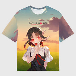 Мужская футболка оверсайз Госпожа Кагуя Love is war Милая Синомия