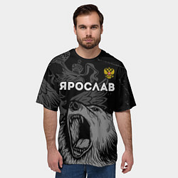 Футболка оверсайз мужская Ярослав Россия Медведь, цвет: 3D-принт — фото 2