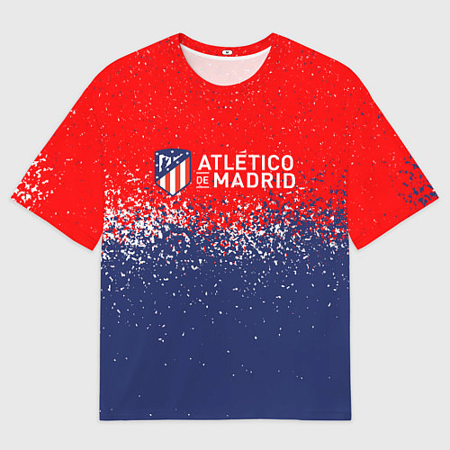 Мужская футболка оверсайз Atletico madrid атлетико мадрид брызги красок / 3D-принт – фото 1