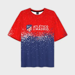 Мужская футболка оверсайз Atletico madrid атлетико мадрид брызги красок