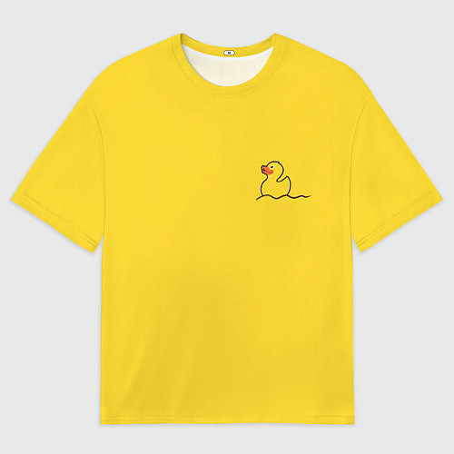 Мужская футболка оверсайз Уточка плывет / 3D-принт – фото 1