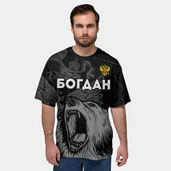 Футболка оверсайз мужская Богдан Россия Медведь, цвет: 3D-принт — фото 2