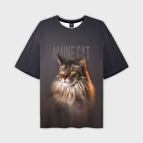 Мужская футболка оверсайз Maine cat / 3D-принт – фото 1