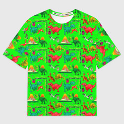 Футболка оверсайз мужская TEXTURE WITH DINOSAURS, цвет: 3D-принт