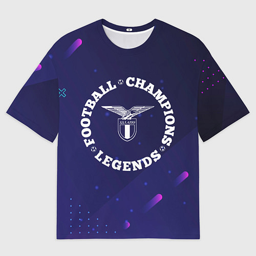 Мужская футболка оверсайз Символ Lazio и круглая надпись Football Legends an / 3D-принт – фото 1