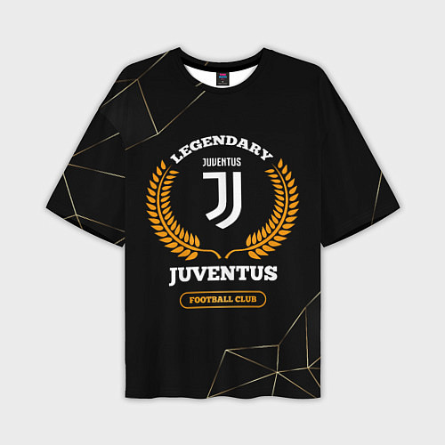 Мужская футболка оверсайз Лого Juventus и надпись Legendary Football Club на / 3D-принт – фото 1