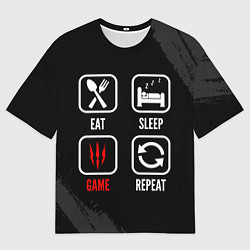 Футболка оверсайз мужская Eat, Sleep, The Witcher, Repeat, цвет: 3D-принт