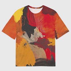 Мужская футболка оверсайз Мазки Акварелью