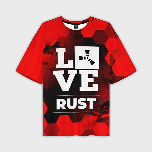 Мужская футболка оверсайз Rust Love Классика / 3D-принт – фото 1