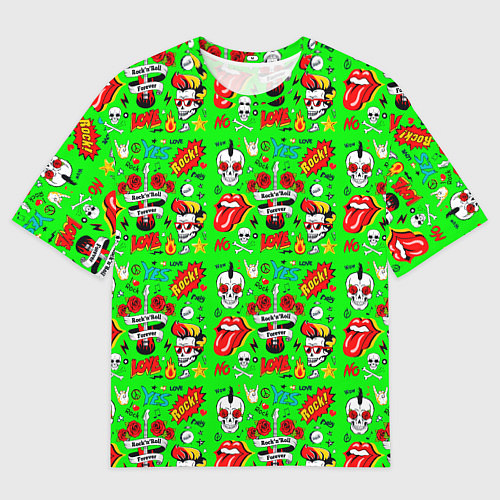 Мужская футболка оверсайз LOVE OF ROCK AND ROLL / 3D-принт – фото 1