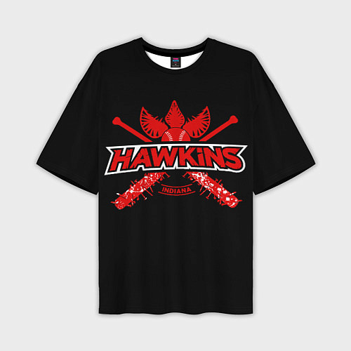 Мужская футболка оверсайз Hawkins Indiana / 3D-принт – фото 1
