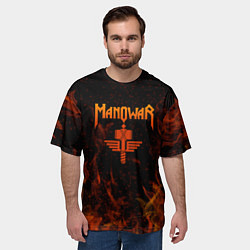 Футболка оверсайз мужская Manowar ПЛАМЯ, цвет: 3D-принт — фото 2