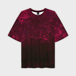 Мужская футболка оверсайз Темно-красный абстрактный узор текстура камня