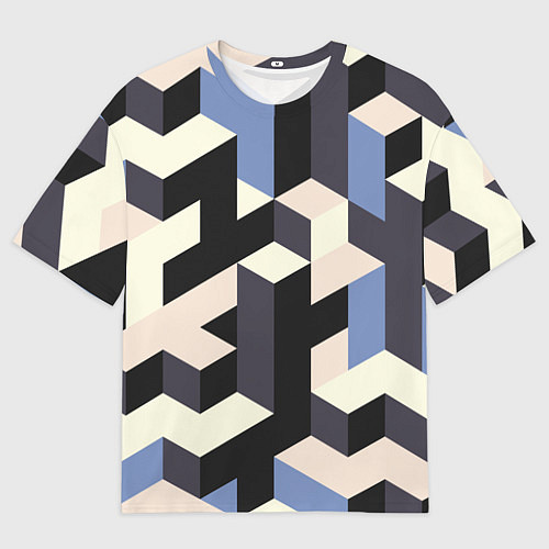 Мужская футболка оверсайз Изометрическая Мозаика / 3D-принт – фото 1