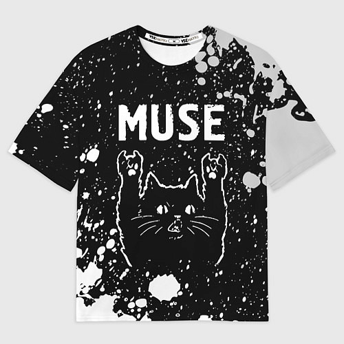 Мужская футболка оверсайз Группа Muse и Рок Кот / 3D-принт – фото 1
