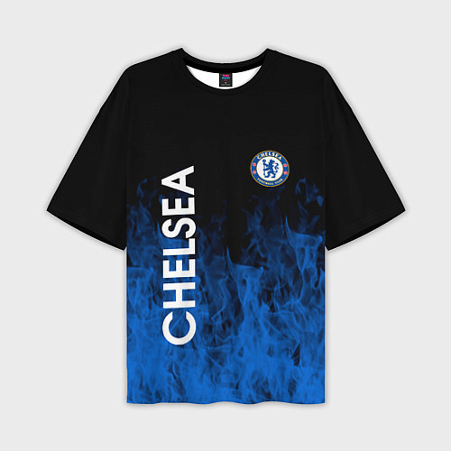 Мужская футболка оверсайз Chelsea пламя / 3D-принт – фото 1