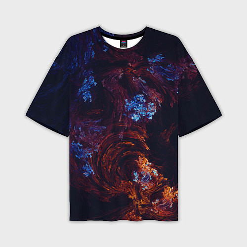 Мужская футболка оверсайз Синие и Красные Коралловые Рифы / 3D-принт – фото 1