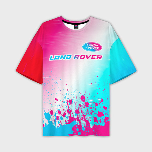 Мужская футболка оверсайз Land Rover Neon Gradient / 3D-принт – фото 1