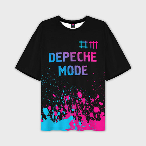 Мужская футболка оверсайз Depeche Mode Neon Gradient / 3D-принт – фото 1