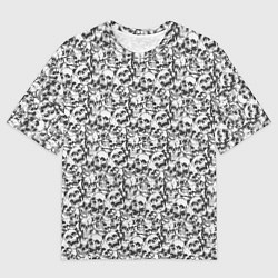 Мужская футболка оверсайз ПАТТЕРН С ЧЕРЕПАМИ