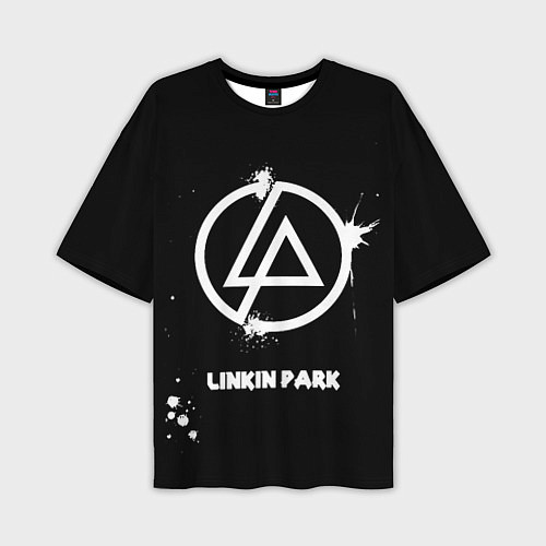 Мужская футболка оверсайз Linkin Park логотип краской / 3D-принт – фото 1