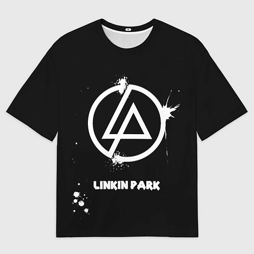 Мужская футболка оверсайз Linkin Park логотип краской / 3D-принт – фото 1