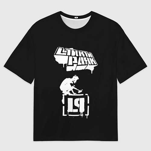 Мужская футболка оверсайз Linkin Park белой краской / 3D-принт – фото 1