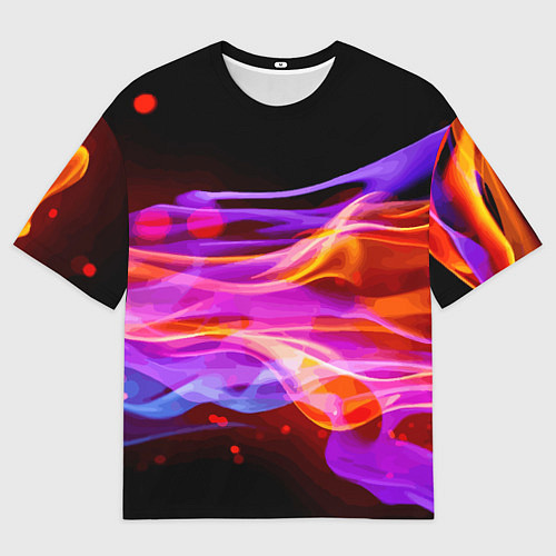 Мужская футболка оверсайз Abstract colorful waves / 3D-принт – фото 1